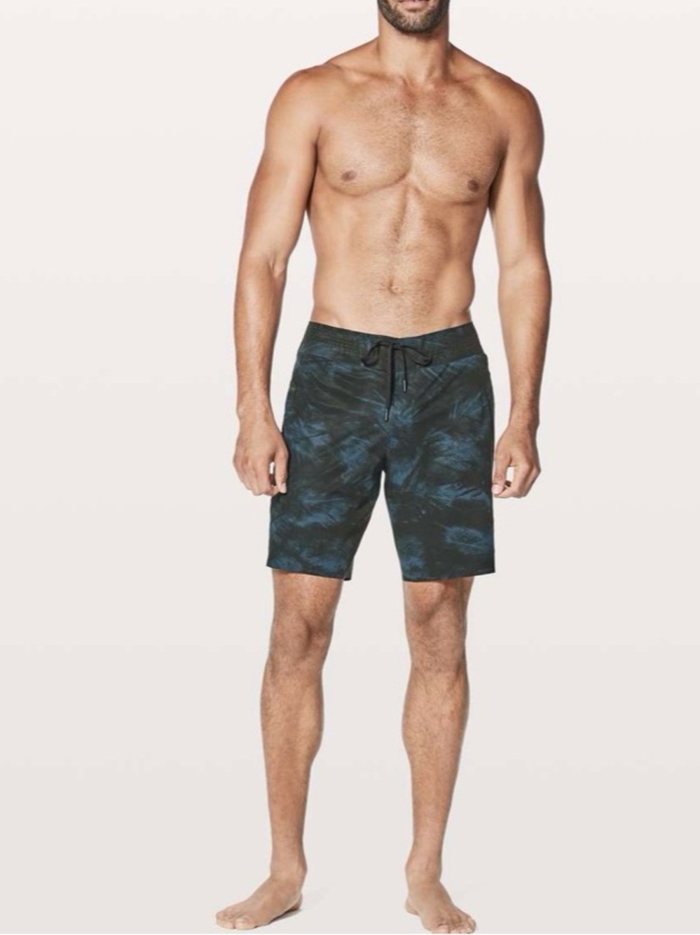 LULULEMON Men's Black & Navy Patterned Swim Trunks Size 30